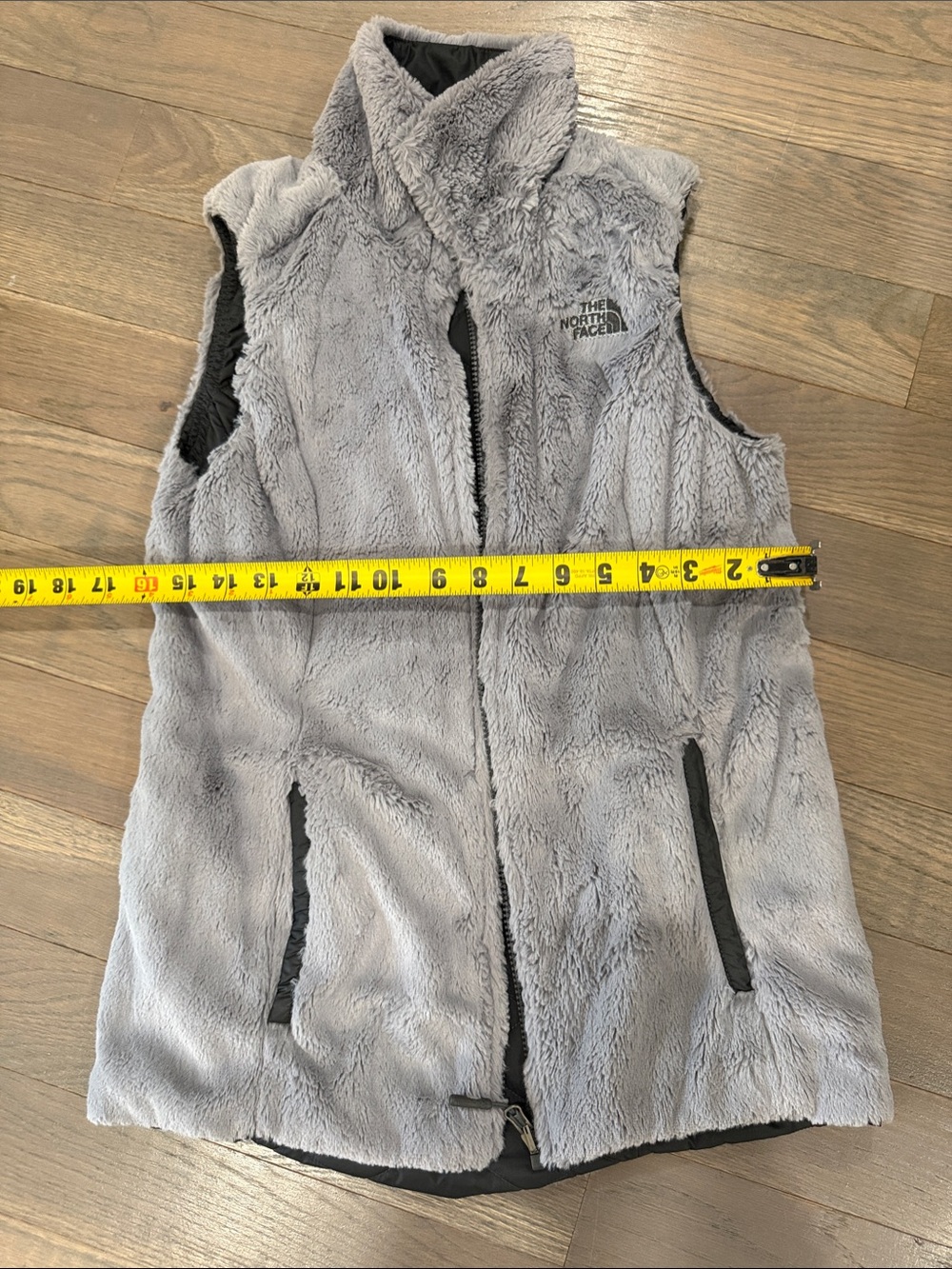 The North Face reversible black and grey Plush Fleece Vest